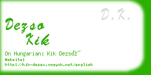 dezso kik business card